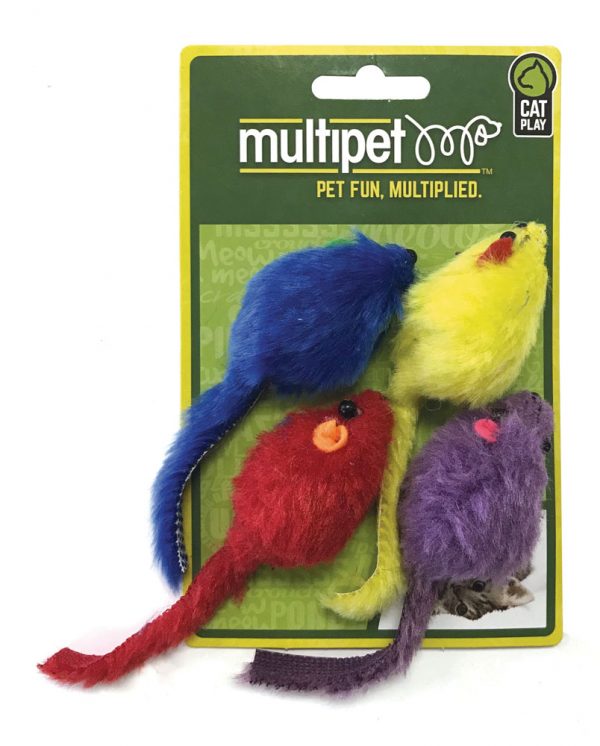 MULTIPET Multi-Colored Mice - 4pk. - 2" (3)