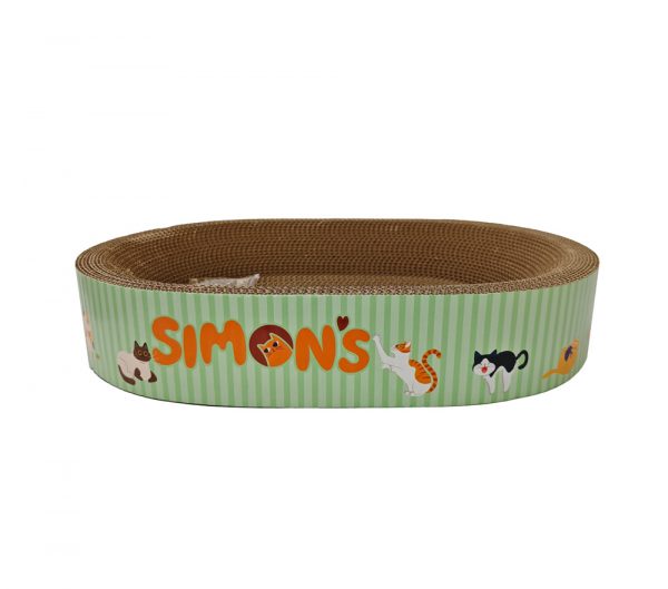 SIMONS Corrugated Cat Bed w/Catnip – Oval 19.5 X 12.5 X 3.5 in - Image 2