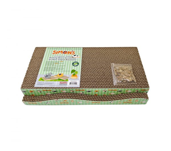 SIMONS Corrugated Wave Scratcher Pair w/Catnip – Medium 17 X 8.25 X 2.75 in - Image 3