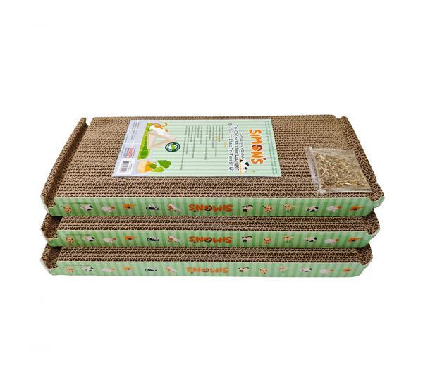 SIMONS Corrugated Tri-Cat Scratcher Lounger w/Catnip 18 X 18 X 18 Width 8.25 in - Image 2