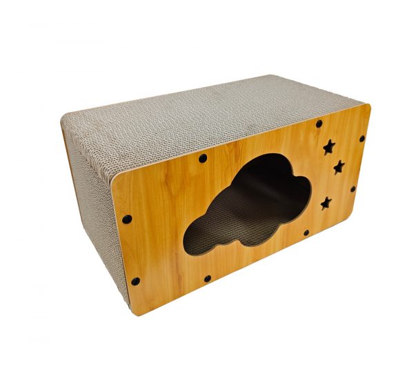 SIMONS Corrugated Luxe Cat Chateau w/Catnip – Cloud 21.5 X 12 X 11 in - Image 2