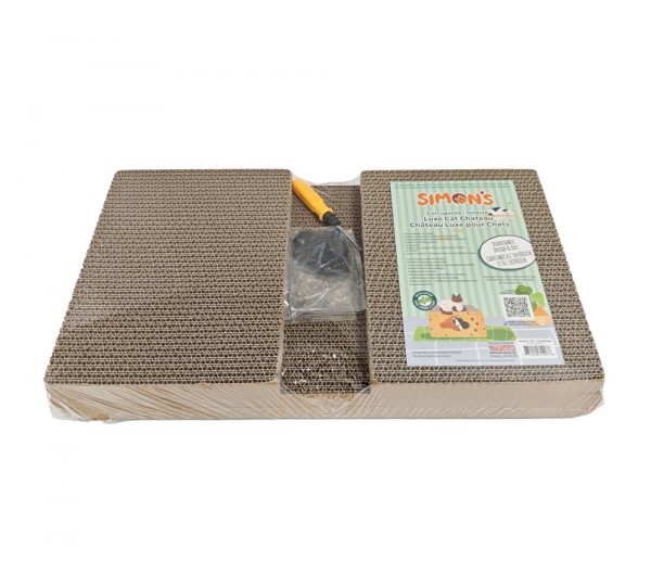 SIMONS Corrugated Luxe Cat Chateau w/Catnip – Cloud 21.5 X 12 X 11 in - Image 3