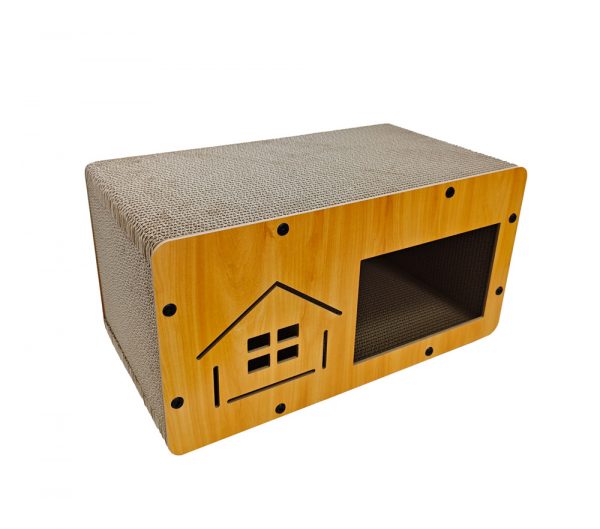 SIMONS Corrugated Luxe Cat Chateau w/Catnip – House 21.5 X 12 X 11 in - Image 2