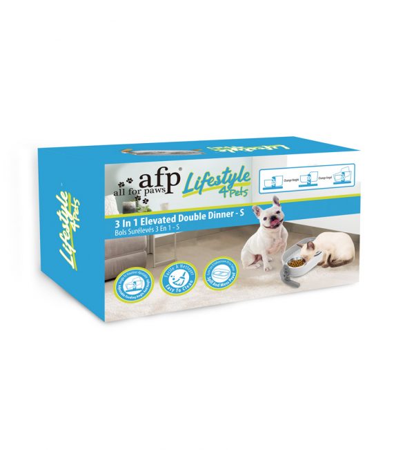 ALL FOR PAWS Lifestyle 4 Pets 3n1 Elevated Double Dinner S