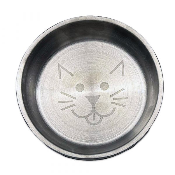 VAN NESS Stainless Steel Insulated Cat Dish w/ Rubber Bottom 8 oz - Image 2