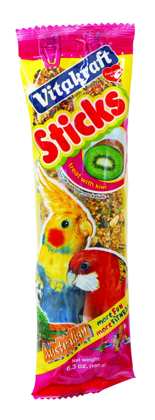 VITAKRAFT Cockatiel Crunch Sticks Kiwi Lemon 2/pk 3.5 oz