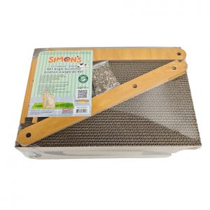 SIMONS Corrugated Luxe 90º Angle Scratcher w/Ball & Catnip 16.5 X 12 X 26.5 in