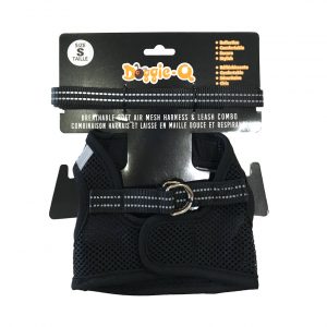 DOGGIE-Q Mesh Dog Harness/Leash combo BK S