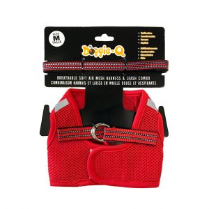 DOGGIE-Q Mesh Dog Harness/Leash combo RD M