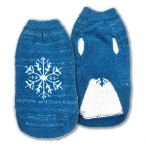 DOGGIE-Q Sweater w/ Snowflake Egyptian Blue 14"