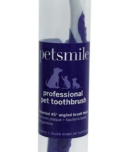 PETSMILE Professional Pet Toothbrush - Patented 45 Dual-Ended Brush Head