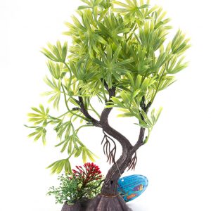 AQUA-FIT Green Japnese Maple Bonsai Plastic Plant 8"