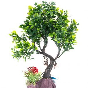 AQUA-FIT Green Juniper Bonsai Plastic Plant 8"