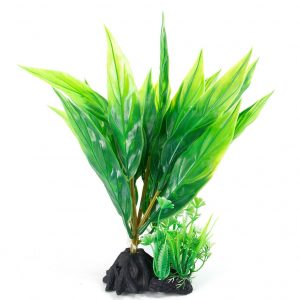 AQUA-FIT Green Broad Leaf Plastic Plant 8"