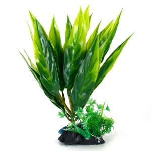 AQUA-FIT Light Green Broad Leaf Plastic Plant 8"