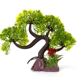 AQuA-FIT Light Green Slanting Bonsai Plastic Plant 11"