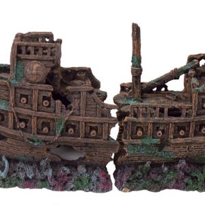 AQUA-FIT Polyresin Viking Shipwreck 20.5x5.5x9in
