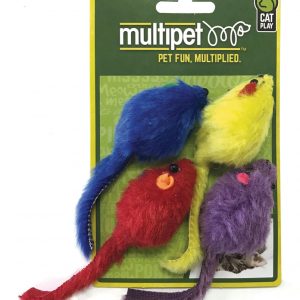 MULTIPET Multi-Colored Mice - 4pk. - 2" (3)