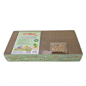 SIMONS Corrugated Wave Scratcher Pair w/Catnip – Medium 17 X 8.25 X 2.75 in
