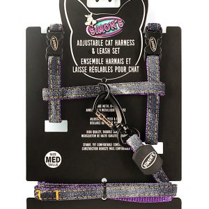 SIMONS Adjustable Nylon Harness/Leash Denim - Purple M
