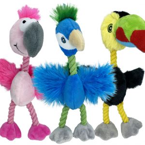 PET ENVY Mini Brd Brain Asst Flmngo/Pcock/Tcn 8" (3)