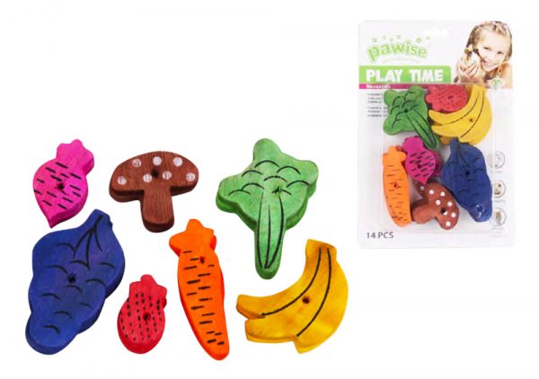PAWISE SMALL PET PLAY TOY -Fruit/Veggie Mix 14pK