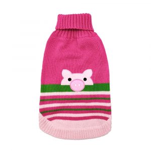DOGGIE-Q Pink Pig Face Sweater 12"