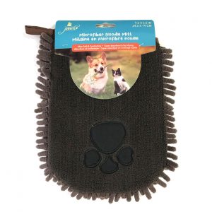 PAMPERED POOCH Microfibre Pet Wash Mitt Brown