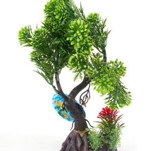 AQUA-FIT Green Pine Bonsai Plastic Plant 8"