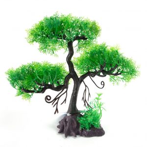AQUA-FIT Green Cedar Upright Bonsai Plastic Plant 11"