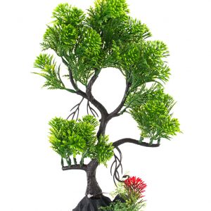AQUA-FIT Green Pine Bonsai Plastic Plant 11"