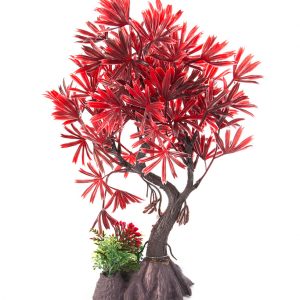 AQUA-FIT Red Japanese Maple Bonsai Plastic Plant 8"