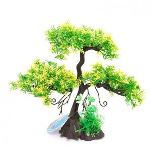 AQUA-FIT Light Green Cedar Upright Bonsai Plastic Plant 11"
