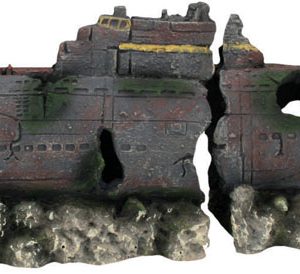 AQUA-FIT Polyresin Submarine Wreck 16x4x3in