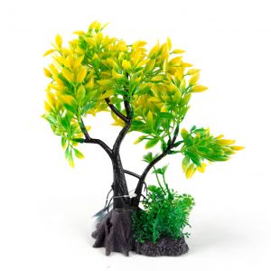 AQUA-FIT Yellow Juniper Bonsai Plastic Plant 7"