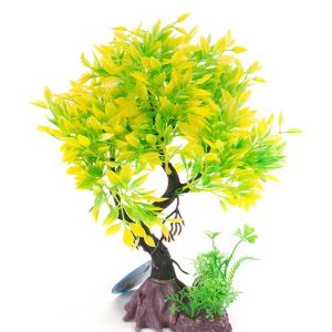 AQUA-FIT Yellow Juniper Bonsai Plastic Plant 8"