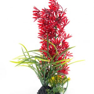 AQUA-FIT Red Leaf Plastic Plant 11"