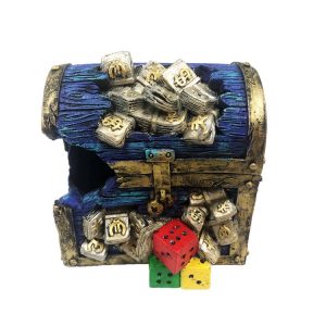 AQUA-FIT Polyresin BlueTreasure Box 4x3.5x4"