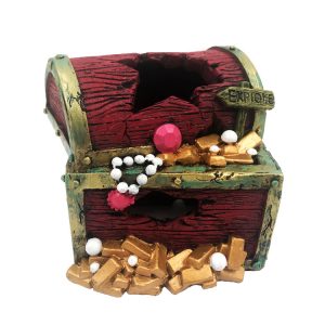 AQUA-FIT Polyresin Red Treasure Box 4.5x4x4"