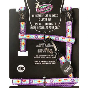 SIMONS Adjustable Nylon Harness/Leash Floral Print -Purple M