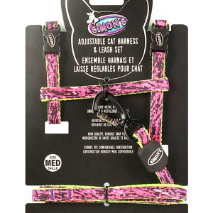 SIMONS Adjustable Nylon Harness/Leash Army - Pink M