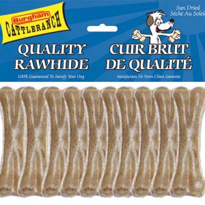 BURGHAM Packaged Pressed Rawhide Bone 10pk 4in