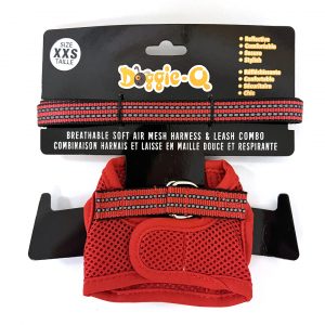 DOGGIE-Q Mesh Dog Harness/Leash combo RD XXS