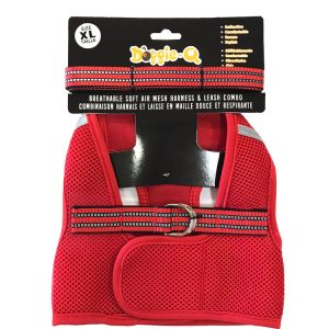 DOGGIE-Q Mesh Dog Harness/Leash combo RD XL