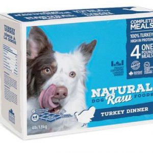 NATURAL RAW DOG FOOD Turkey Dinner 4lb - 6 portions/lb
