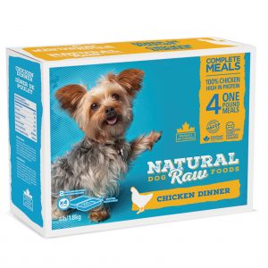 NATURAL RAW DOG FOOD Chicken Dinner 4lb - 2 portions/lb