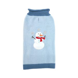 DOGGIE-Q Blue Snowman Sweater 6"