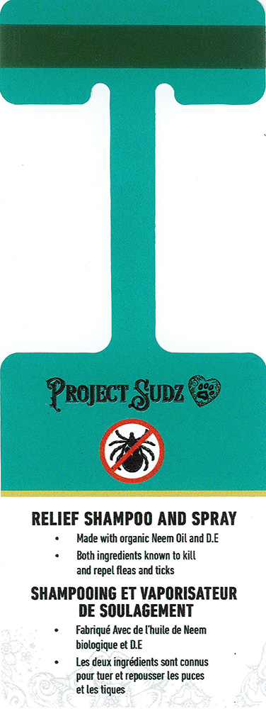 PROJECT SUDZ Relief Shampoo and Spray Wobbler