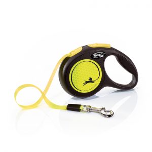 FLEXI Neon Rflct Tape Leash 3 m/10 ft XS Yellow
