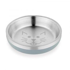VAN NESS Stainless Steel Insulated Cat Dish w/ Rubber Bottom 8 oz